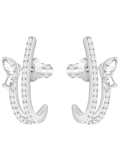Swarovski Earrings Henrietta Pierced Earrings Pair Crystal Rhodium
