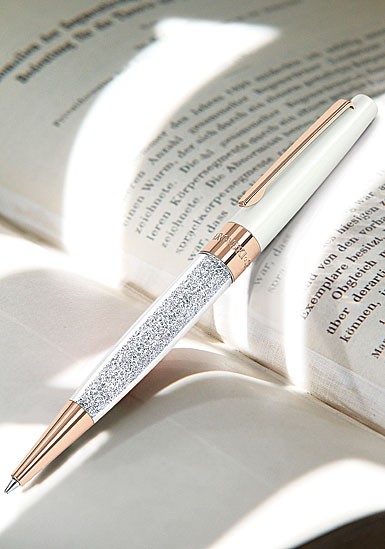 Swarovski Crystalline Stardust Ballpoint Pen, White Rose Gold Plated