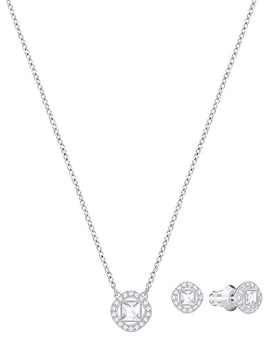 Swarovski Angelic Square Necklace and Pierced Earrings Jewelry Set