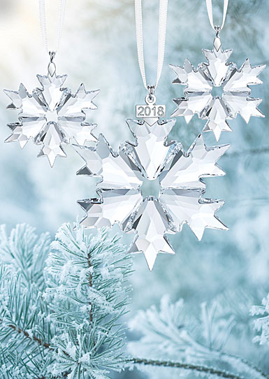 Swarovski Crystal, 2018 Annual Christmas Ornament Set of Three