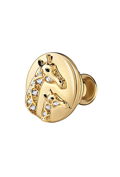 Swarovski Crystal and Gold Giraffe Tack Pin