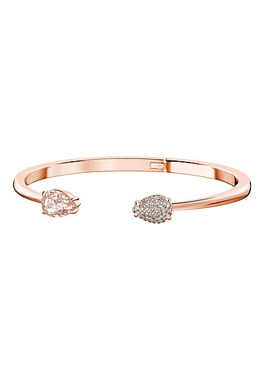 Swarovski Mix Pink Crystal and Rose Gold Bangle Bracelet, Medium