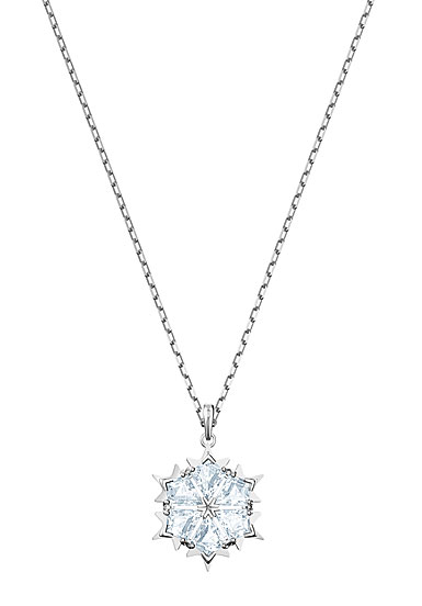 Swarovski Crystal and Rhodium Magic Snowflake Pendant Necklace
