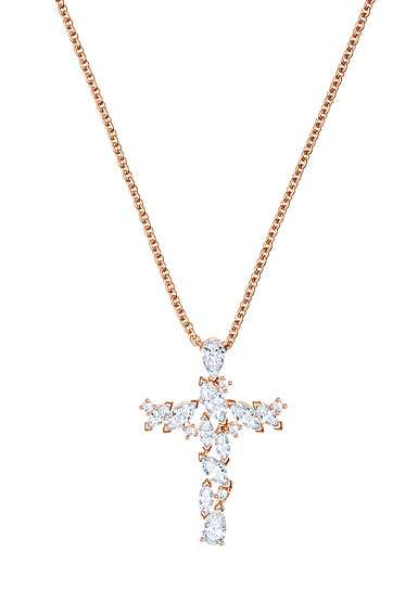 Swarovski Magda Cross Crystal and Rose Gold Pendant Necklace