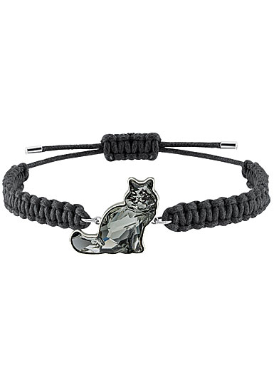 Swarovski Pets Maine Coon Cat Grey Crystal and Rhodium Medium Bracelet