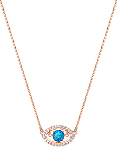 Swarovski Jewelry, Luckily Necklace Evil Eye Crystal Rose Gold