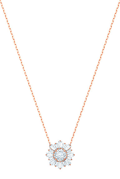 Swarovski Crystal and Rose Gold Sunshine Pendant Necklace