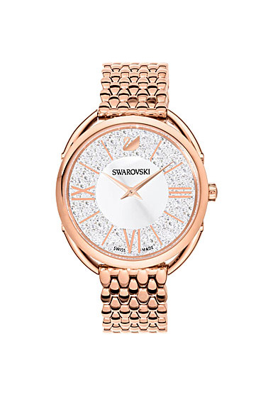 Swarovski Crystalline Glam Watch, Metal bracelet, White, Rose Gold