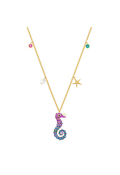 Swarovski Jewelry, Ocean Pendant Seahorse Multi-Color Gold