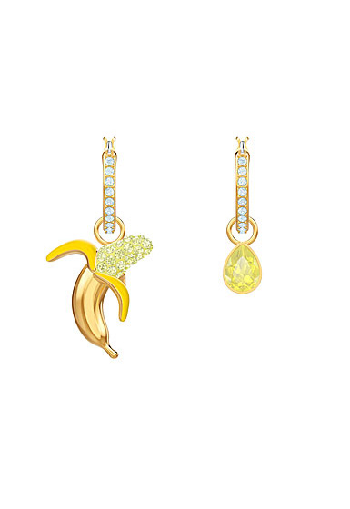 Swarovski Jewelry, No Regrets Pierced Earrings Banana Multi Colored Gold