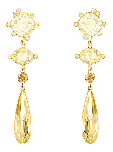 Swarovski Jewelry, Olive Pierced Earrings Chndl Multi Colored Gold
