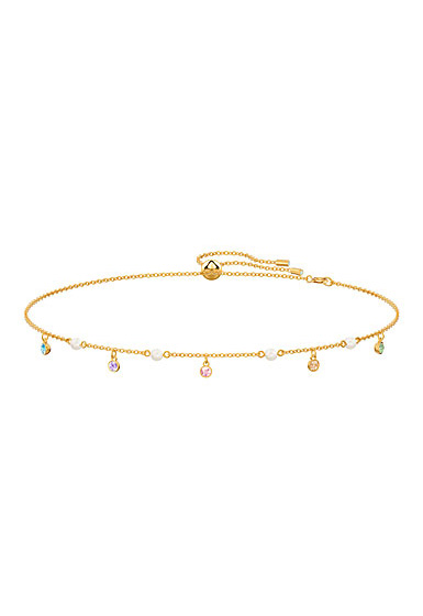 Swarovski Jewelry, No Regrets Necklace Dangling Multi Colored Gold