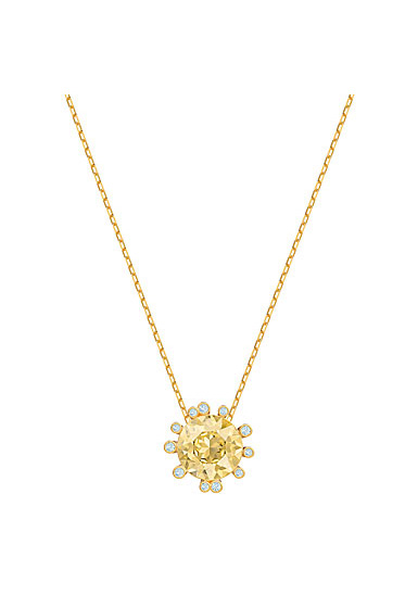 Swarovski Jewelry, Olive Pendant Round Golden Color Crystal Gold