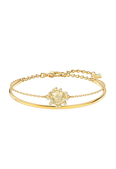 Swarovski Jewelry, Olive Bangle Round Golden Color Crystal Gold Medium