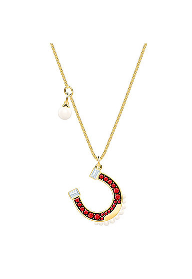 Swarovski Jewelry, Lucky Goddess Necklace Horse S Multi Colored Gold