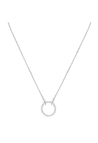 Swarovski Jewelry, Only Necklace Round Crystal Rhodium Silver