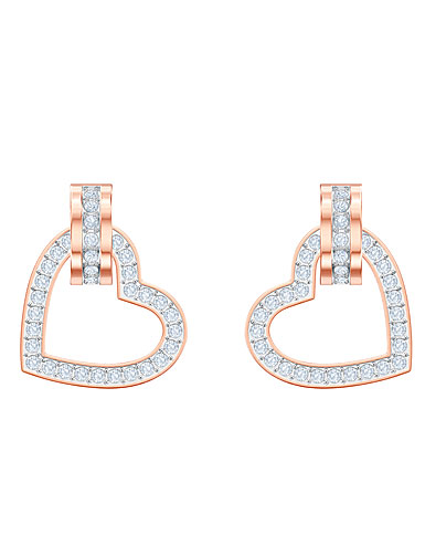 Swarovski Jewelry, Lovely Pierced Earrings Small Crystal Rose Gold