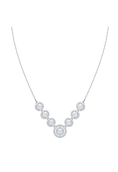 Swarovski Jewelry, Sparkling Necklace Large Crystal Rhodium Silver