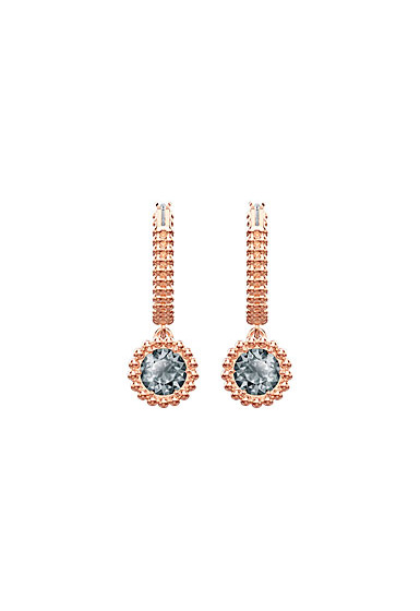 Swarovski Jewelry, Oxygen Pierced Earrings Hoop Crystal Sini Rose Gold