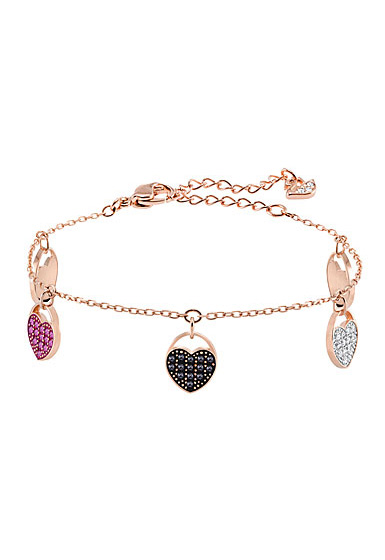 Swarovski Jewelry, Ginger Bracelet Heart Multi-Color Rose Gold Medium