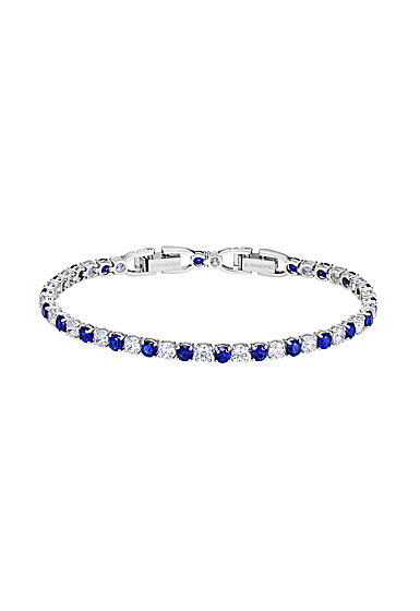 Swarovski Tennis Deluxe Bracelet, Blue, Rhodium