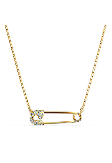 Swarovski Gold and Crysatl So Cool Safetypin Pendant Necklace