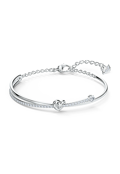 Swarovski Crystal and Rhodium Silver Lifelong Heart Bangle Bracelet ...