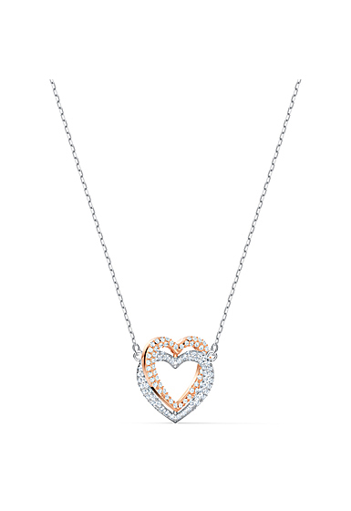 Swarovski Necklace Infinity Necklace Double Heart Crystal Mix