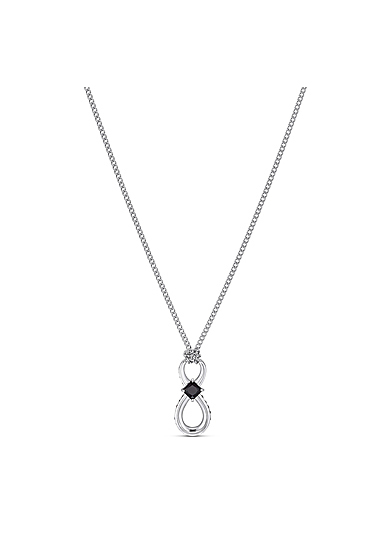 Swarovski Infinity Pendant Necklace Jet Rhodium Silver