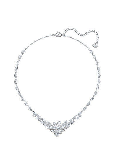 Swarovski Necklace Dancing Swan All-Around Tlk Crystal Rhodium Silver