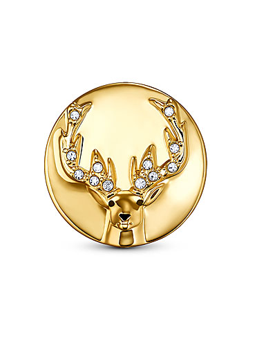 Swarovski Crystal and Gold Stag Tack Pin