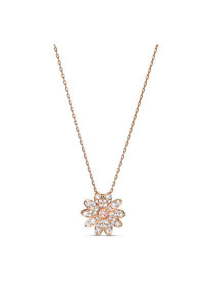 Swarovski Rose Gold and Crystal Eternal Flower Pendant Necklace ...