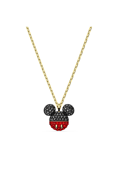 Swarovski Mickey Pendant Necklace, Black, Gold Tone Plated