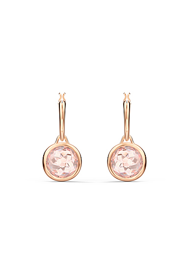 Swarovski Tahlia Mini Hoop Pierced Earrings, Pink, Rose Gold Tone Plated