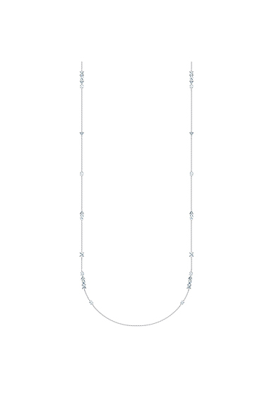Swarovski Tennis Deluxe Mixed Strandage Necklace, White, Rhodium Plated