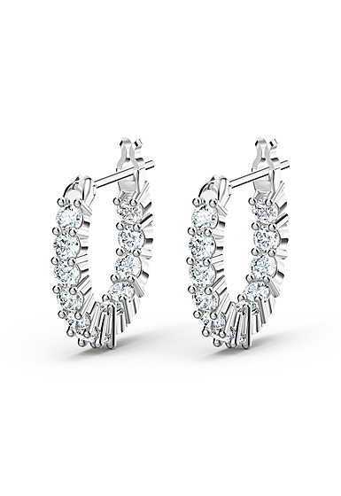 Swarovski Vittore Crystal and Rhodium Hoop Pierced Earrings, Pair