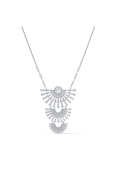 Swarovski Sparkling Dance Dial Up Necklace, Large, White, Rhodium Plated