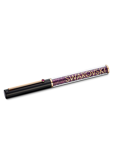 Swarovski Crystalline Gloss Ballpoint Pen, Black And Purple, Rose Gold Tone Plated