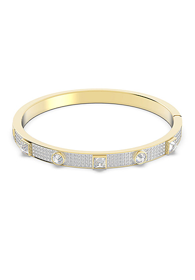 Swarovski Thrilling Deluxe Bangle Bracelet, White, Gold-Tone Plated L
