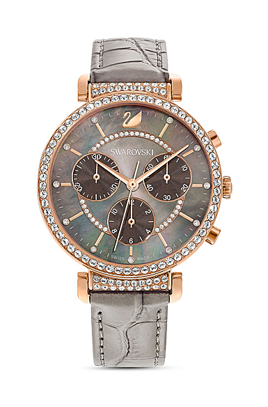 Swarovski Watch Passage Stainless Chrono Taupe Mother or Pearl, Rose Gold