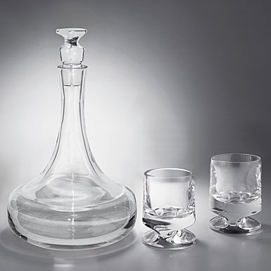 Nambe Groove Decanter and 2 DOF Set
