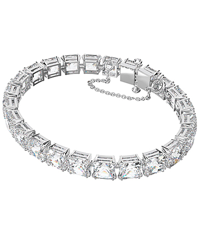 Swarovski Millenia Bracelet, Square Cut Crystals, White, Rhodium Plated