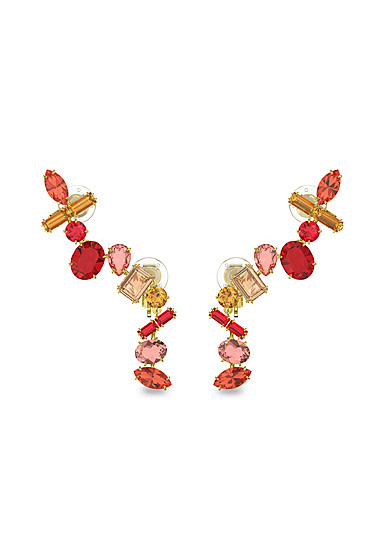 Swarovski Gema Earrings, Multicolored, Gold-Tone Plated, Pair