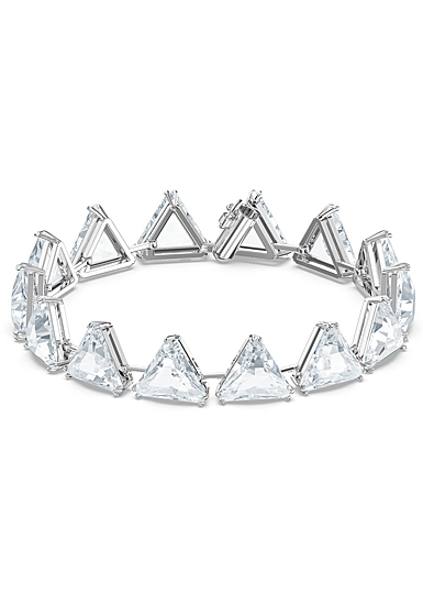 Swarovski Millenia Bracelet, Spike Triangle Cut Crystals, White, Rhodium Plated