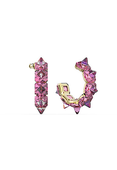 Swarovski Chroma Hoop Earrings, Pink, Gold-Tone Plated, Pair