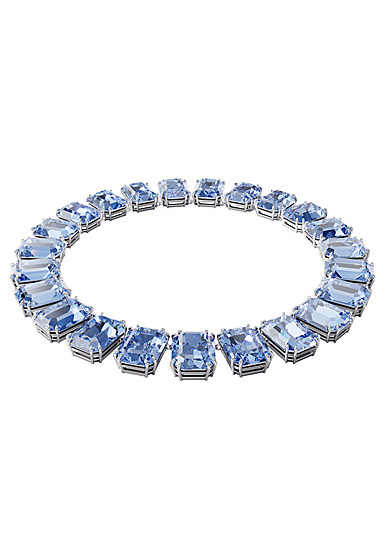 Swarovski Millenia Necklace, Octagon Cut Crystals, Blue, Rhodium Plated