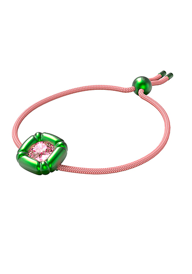 Swarovski Dulcis Bracelet, Cushion Cut Crystals, Green