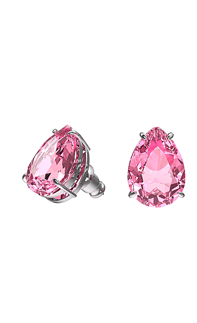 Swarovski Gema Stud Earrings, Pink, Rhodium Plated