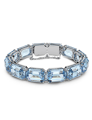 Swarovski Millenia Bracelet, Octagon Cut Crystals, Blue, Rhodium Plated
