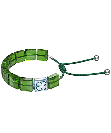 Swarovski Letra Bracelet, Clover, Green, Rhodium Plated